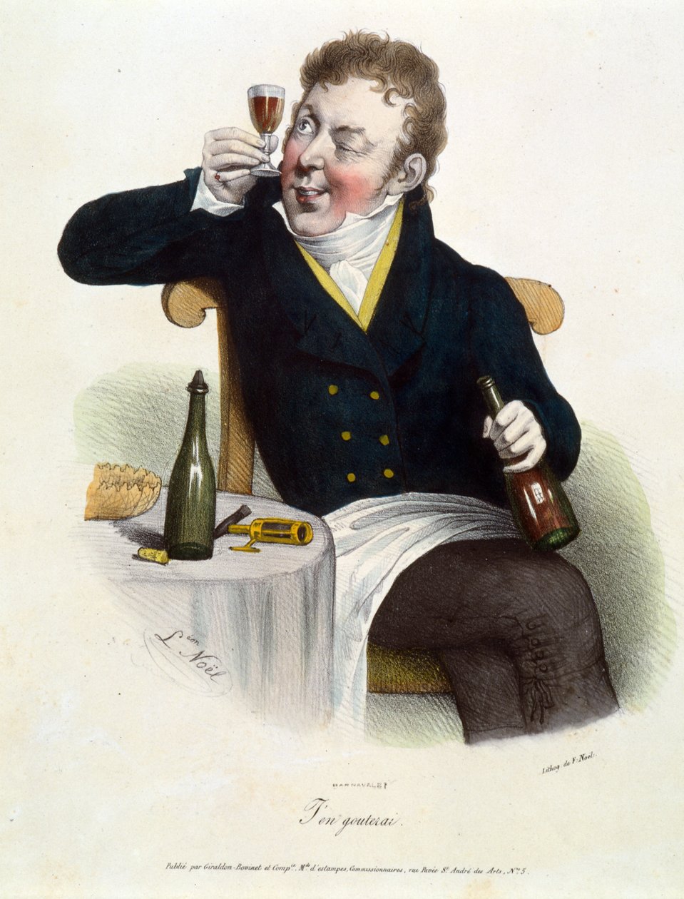 Il degustatore di vino, 1850 da Alphonse Leon Noel