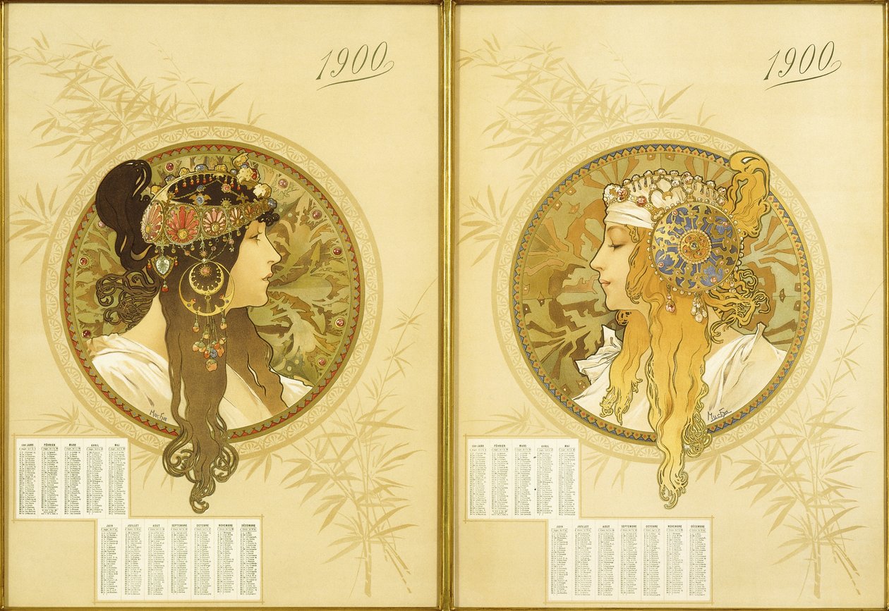 Teste bizantine; Tetes Byzantines, 1900 da Alphonse Mucha