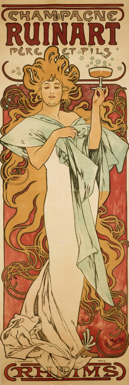 Champagne Ruinart da Alphonse Mucha