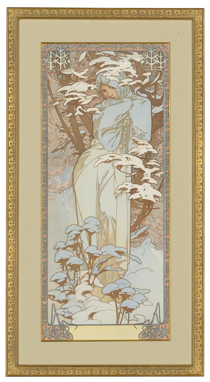 Le quattro stagioni: Inverno, 1900 da Alphonse Mucha