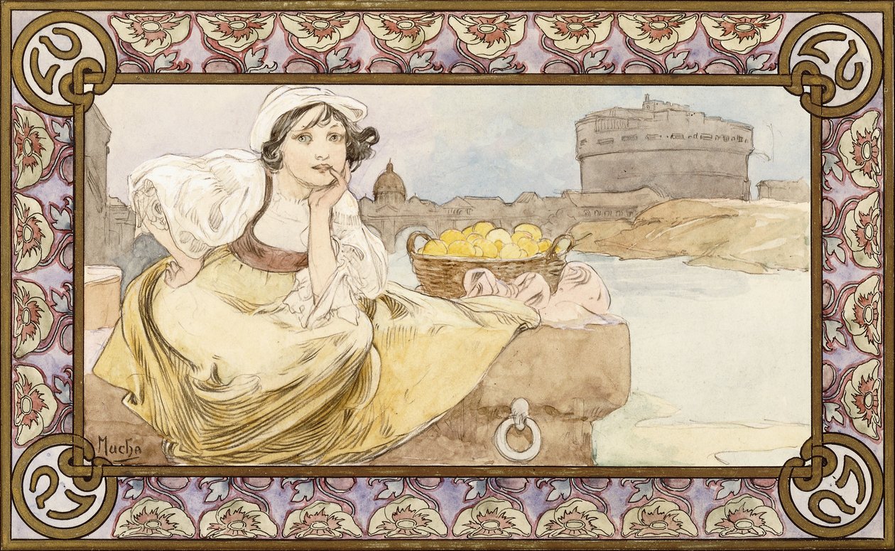 Ragazza italiana da Alphonse Mucha