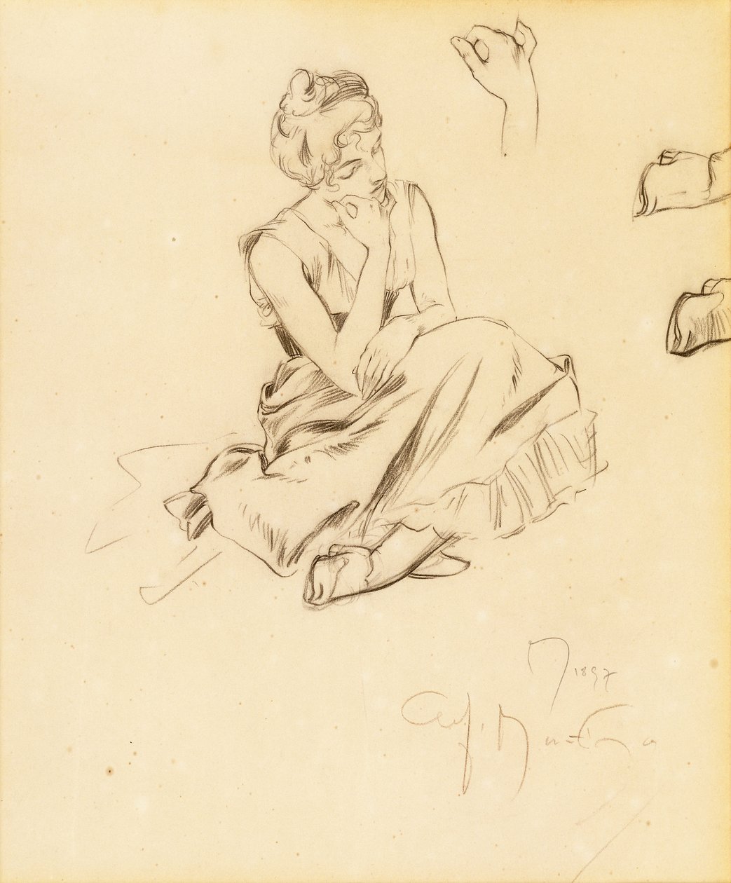 Studio di una donna seduta, 1897 da Alphonse Mucha