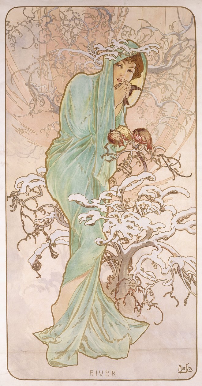 Inverno; Hiver, c.1896 da Alphonse Mucha