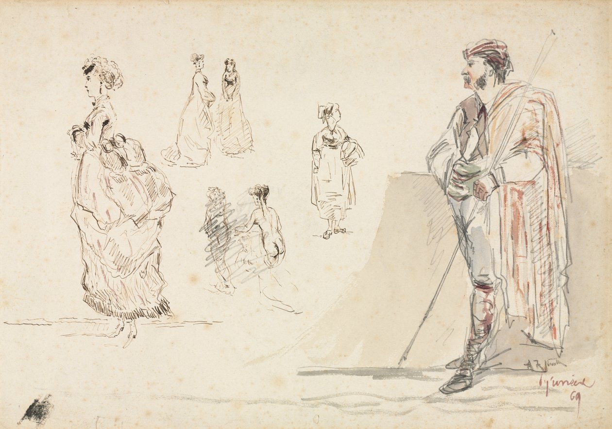 Schizzi di figure, 1869 da Alphonse Marie de Neuville