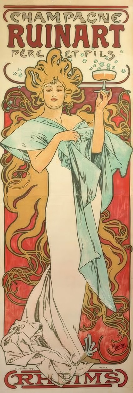 Champagne Ruinart Père et Fils da Alphonse Mucha
