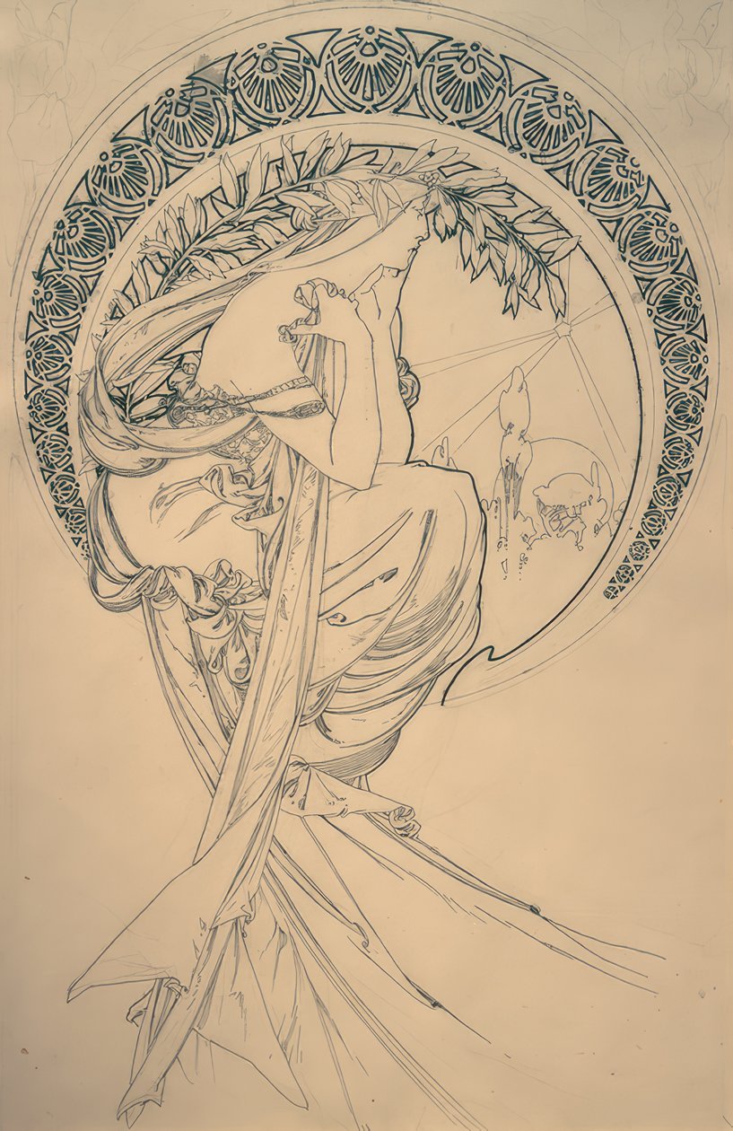 La poesia (Progetto) da Alphonse Mucha