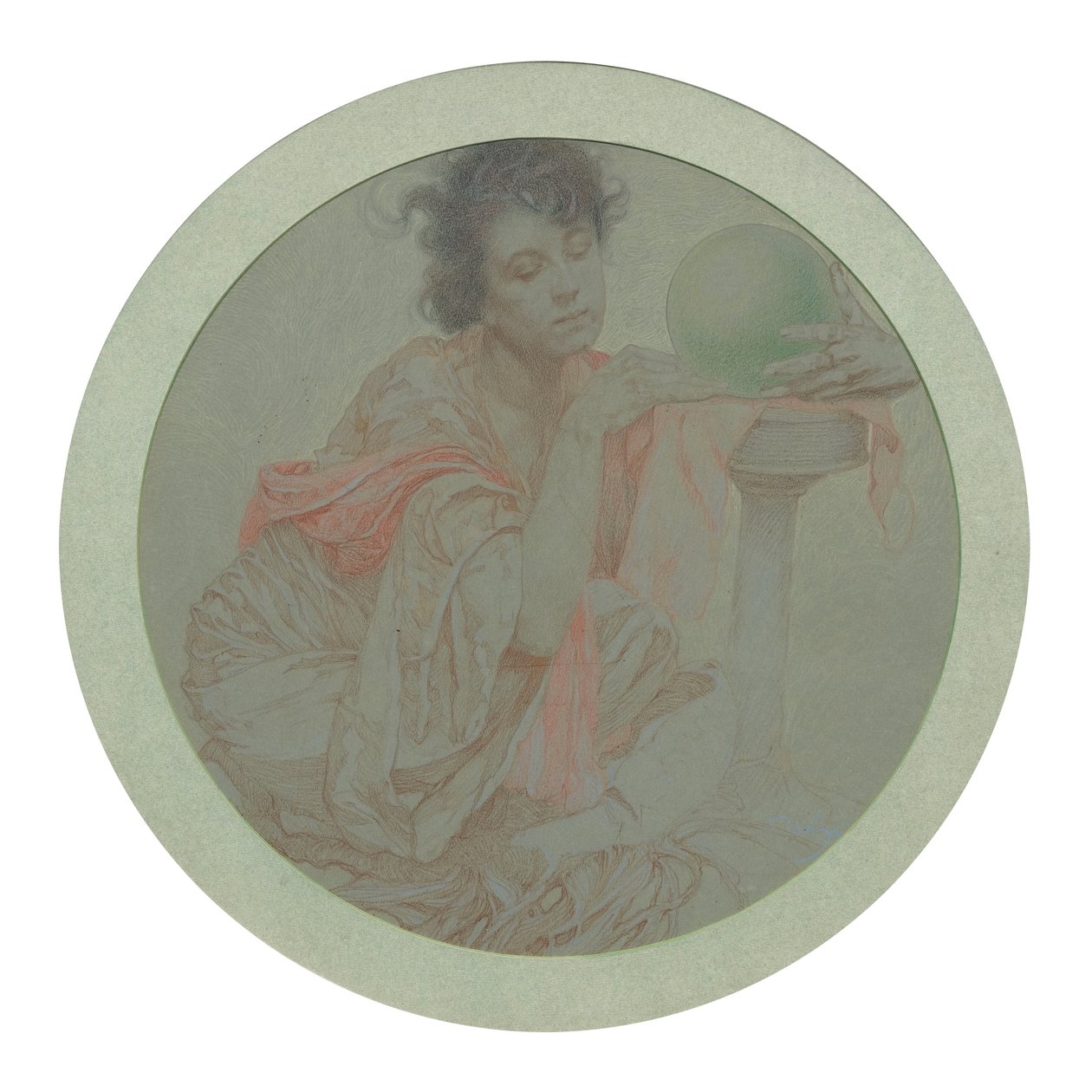 Indovina con sfera di cristallo da Alphonse Mucha