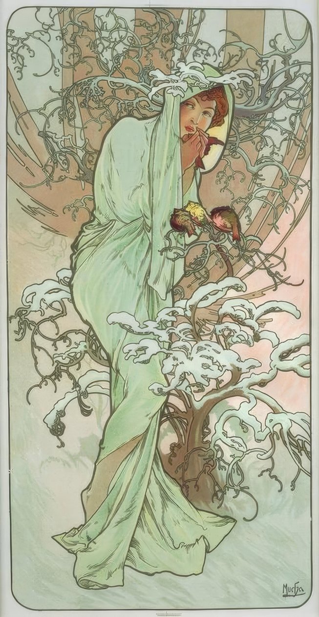 Inverno da Alphonse Mucha