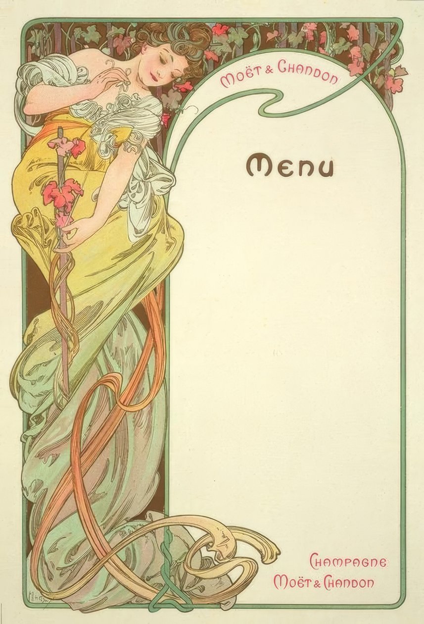 Moët & Chandon / Menu da Alphonse Mucha