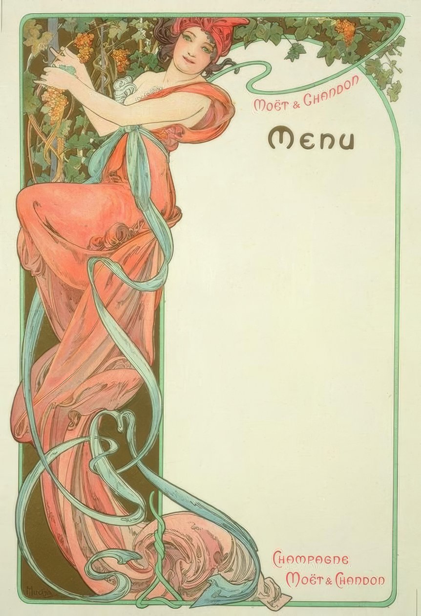 Moët & Chandon / Menu da Alphonse Mucha