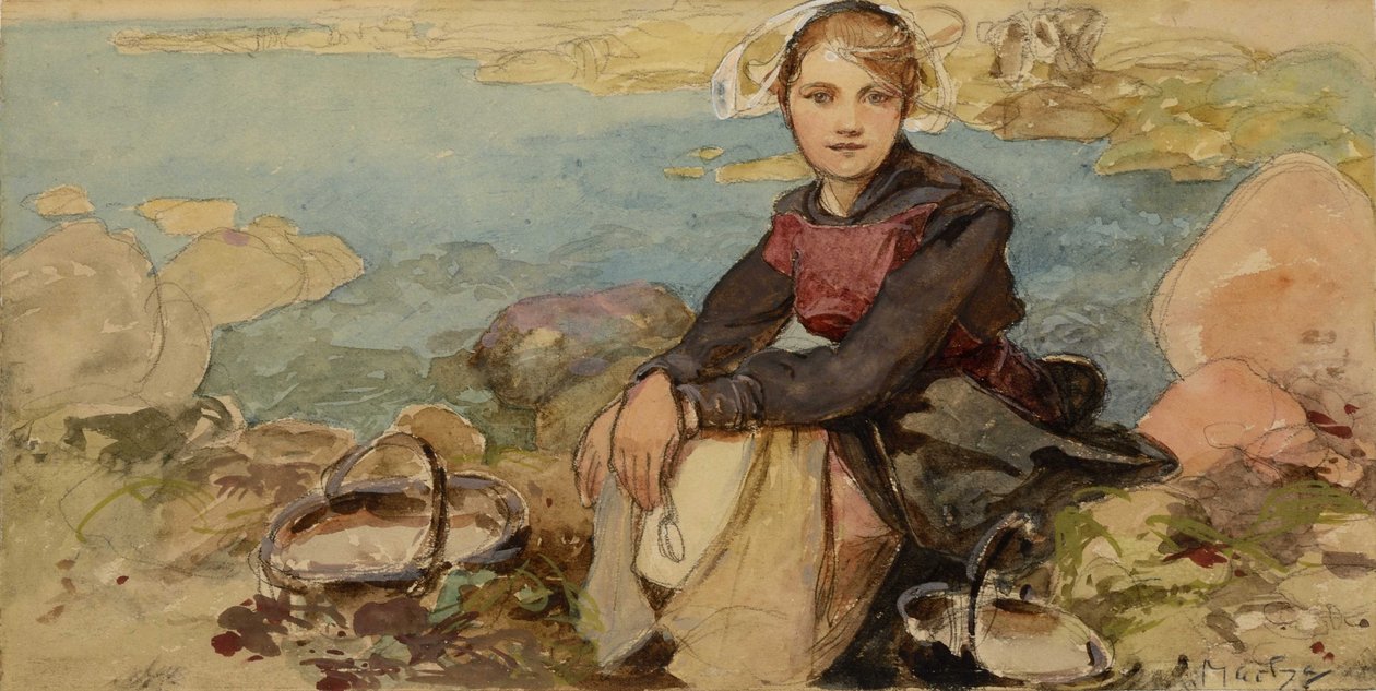Sulla riva, c. 1900 da Alphonse Mucha