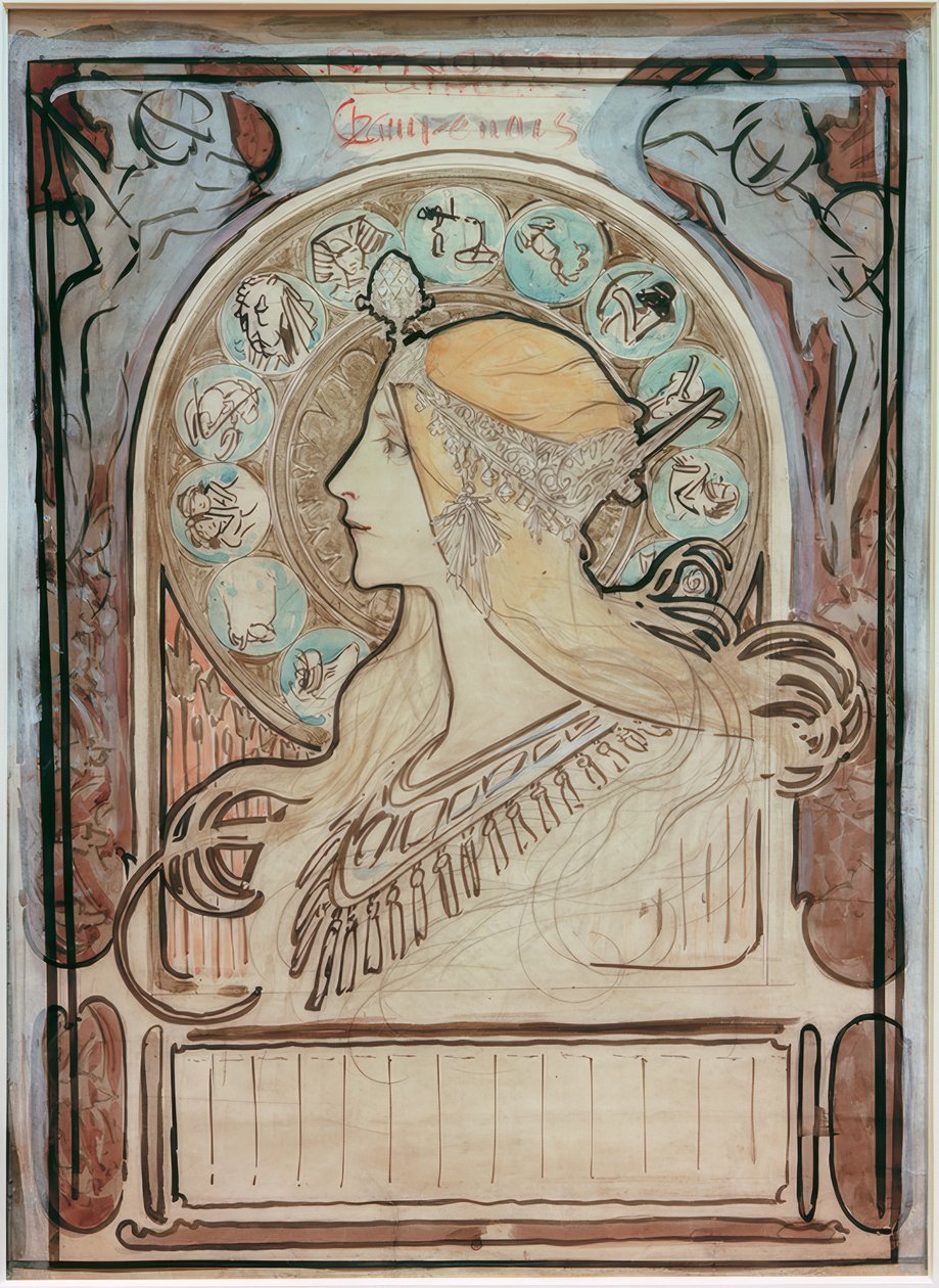 Studio per Zodiaque da Alphonse Mucha