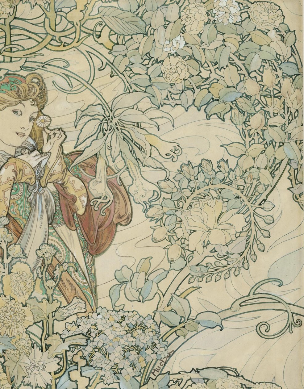 Design tessile da Alphonse Mucha