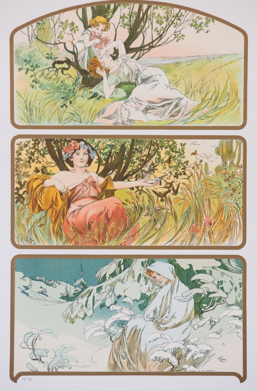 Tre stagioni, c. 1898 da Alphonse Mucha