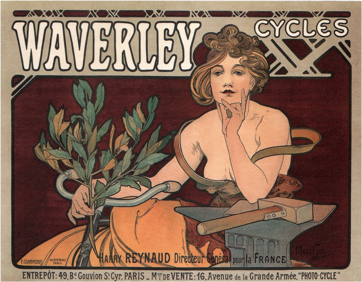 Waverley Cycles, 1896 da Alphonse Mucha
