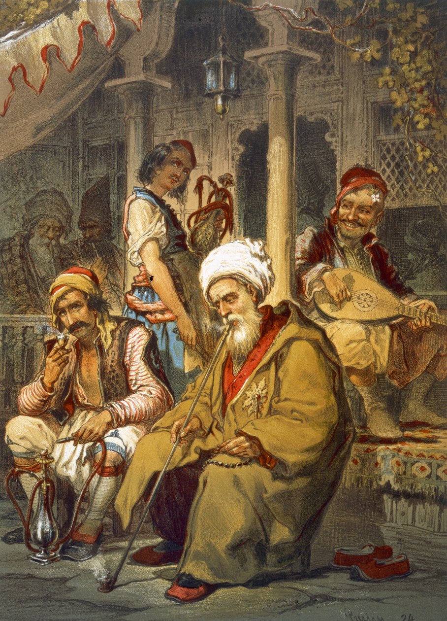 Scena in un caffè, 1865 da Amadeo Preziosi