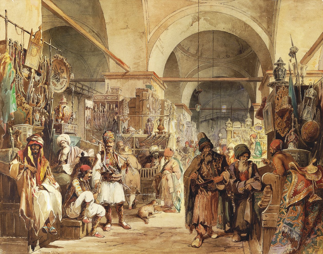 Nel bazar, 1854 da Amadeo Preziosi