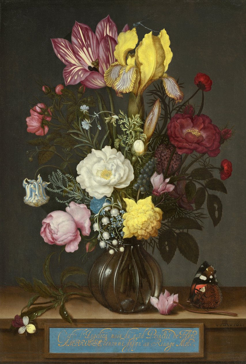 Bouquet di fiori in un vaso di vetro da Ambrosius the Elder Bosschaert