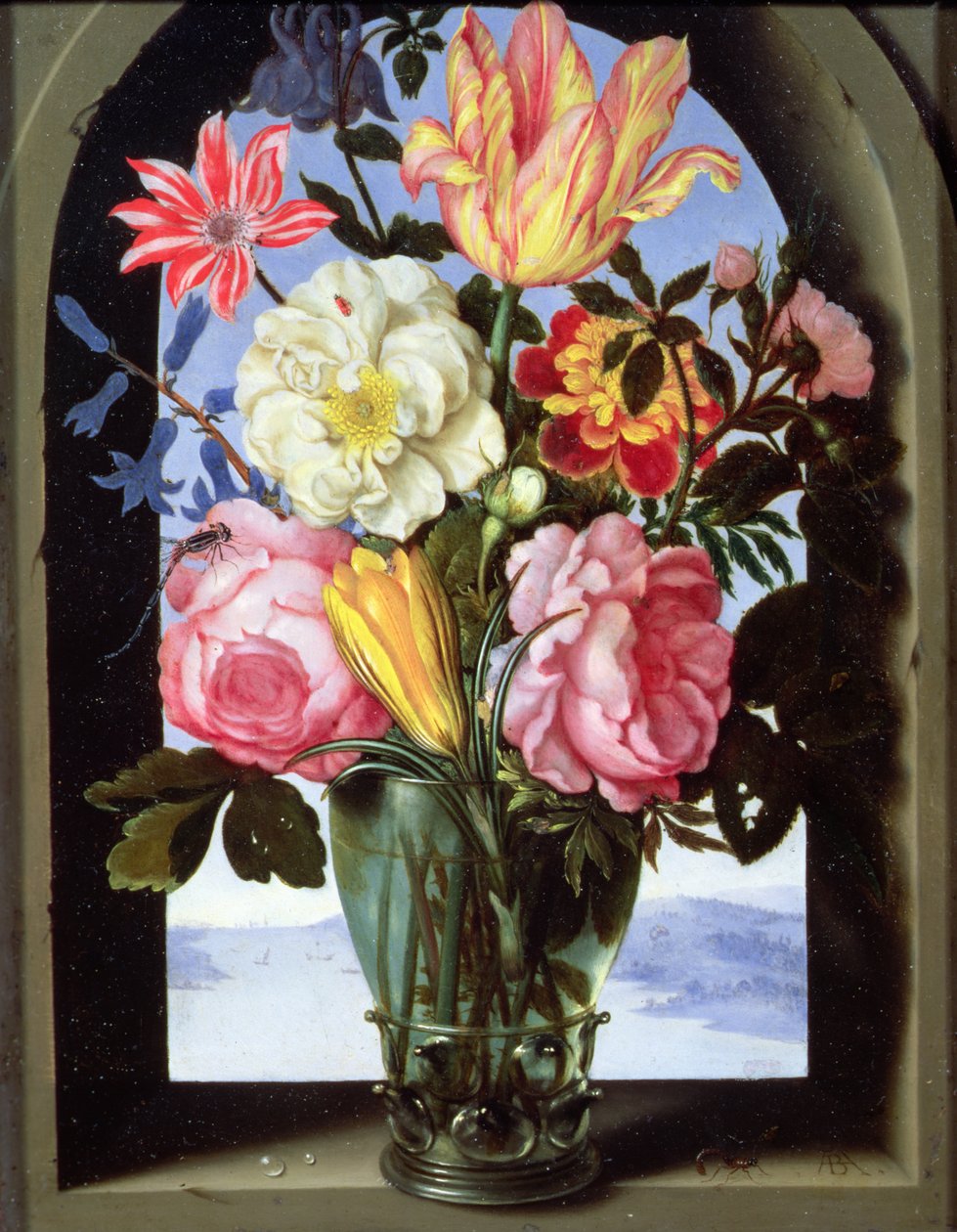 Natura morta di fiori in un bicchiere da Ambrosius the Elder Bosschaert