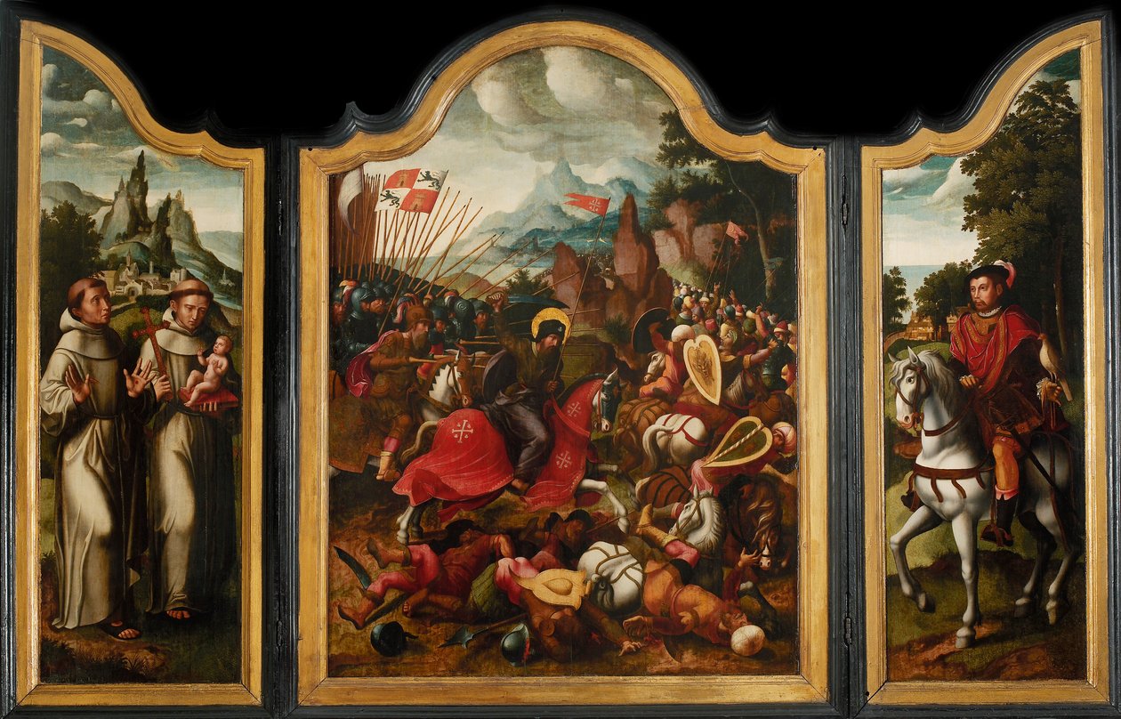 La battaglia di Clavijo, ca 1525-1550 da Ambrosius Benson
