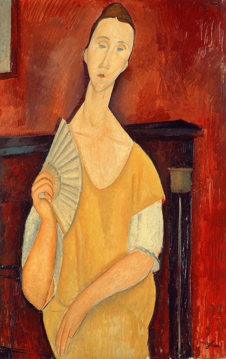 Donna con Ventaglio (Lunia Czechowska) 1919 da Amedeo Modigliani