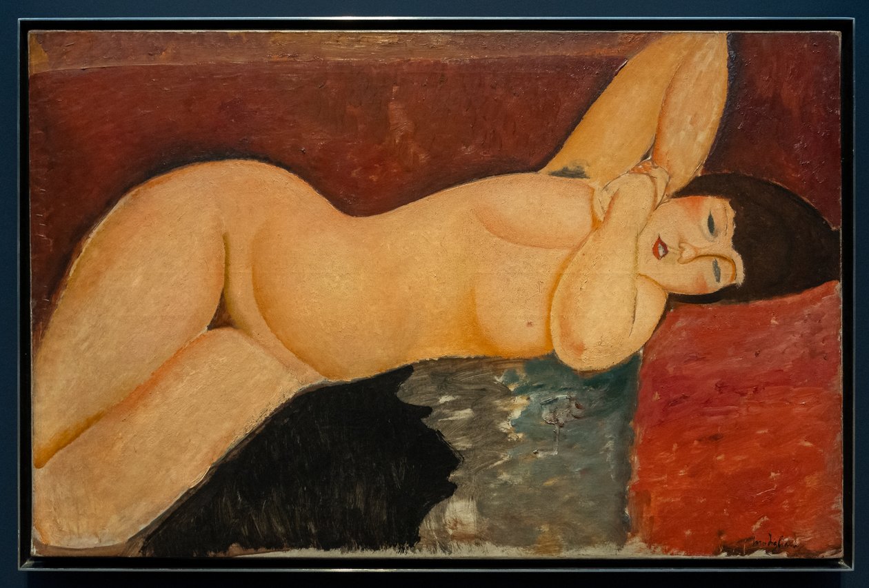 Nudo femminile reclinato con mani intrecciate da Amedeo Modigliani