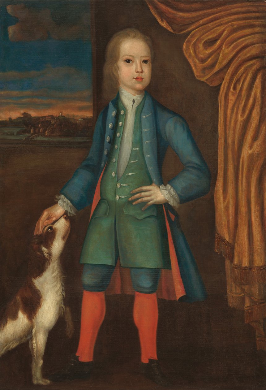 Ragazzo in cappotto blu da American 18th Century