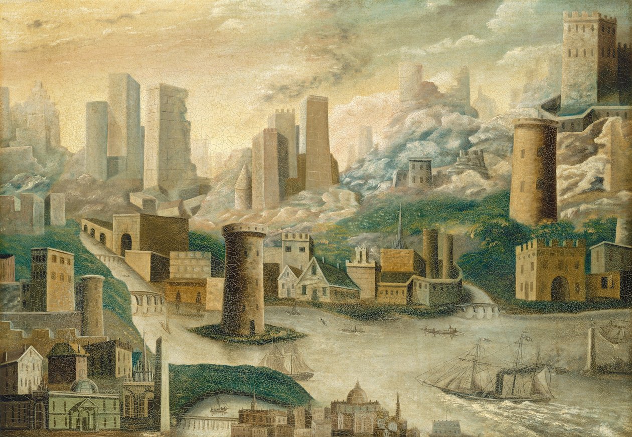 Una città di fantasia da American 19th Century