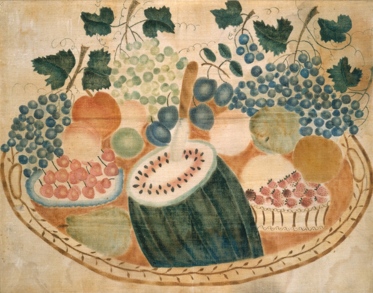 Frutta su un vassoio da American 19th Century