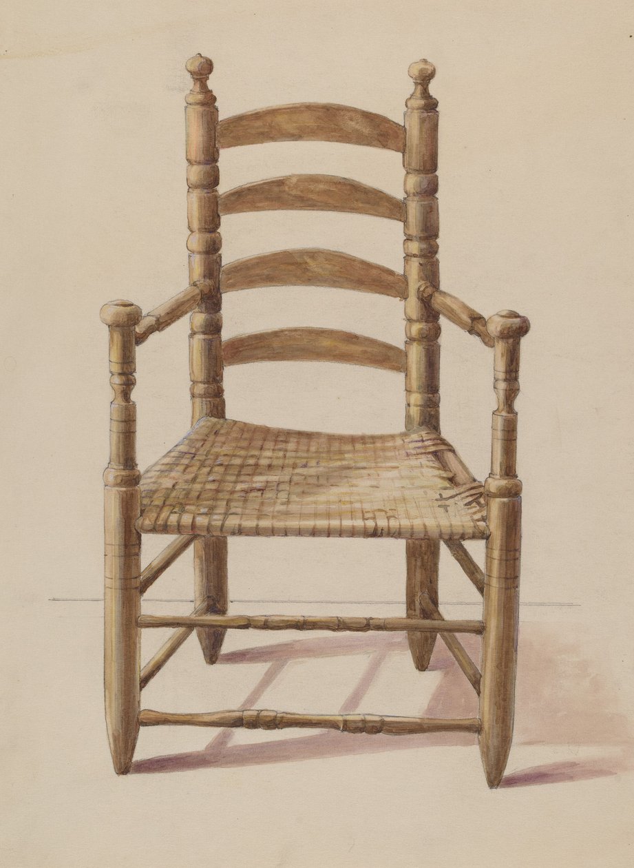 Sedia a schienale a scala da American 20th Century