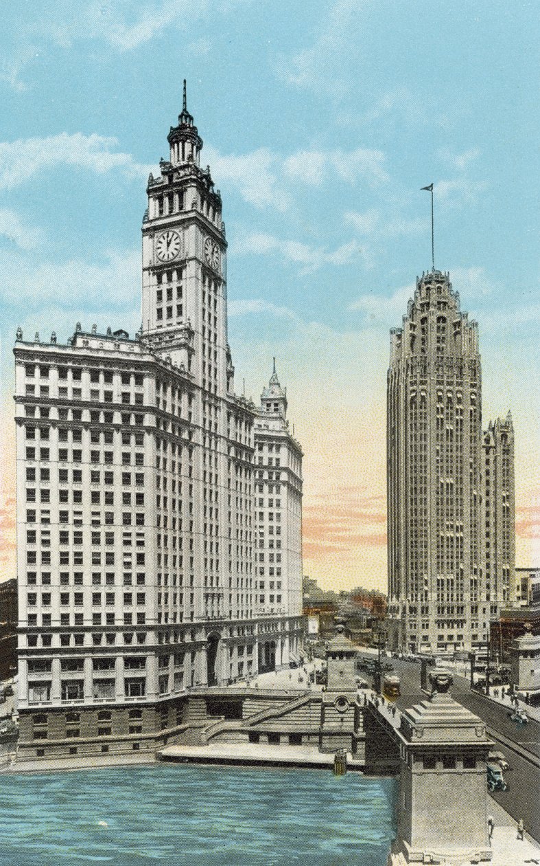 Edificio Wrigley e Tribune Tower da American Photographer