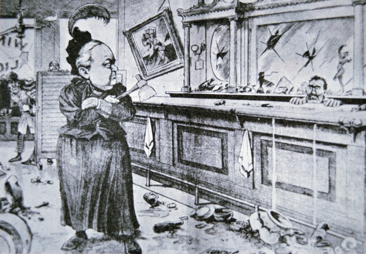 Carry Nation con la sua scure, c.1905 da American School