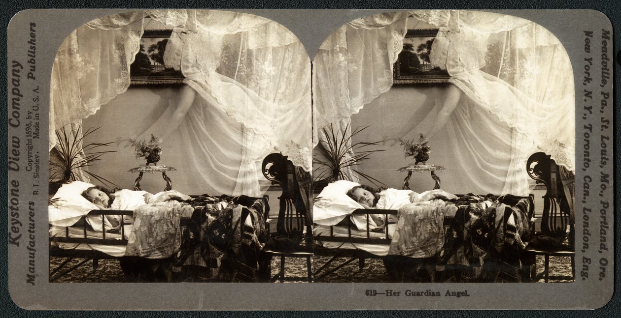 Il suo angelo custode, c.1899 (stereografia) da American School