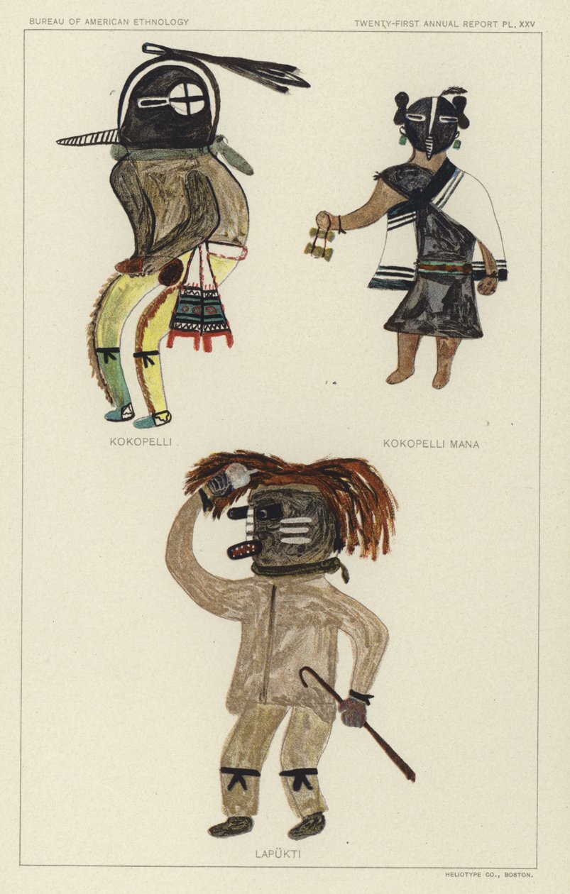 Kokopelli, Kokopelli Mana, Lapukti (litografia a colori) da American School