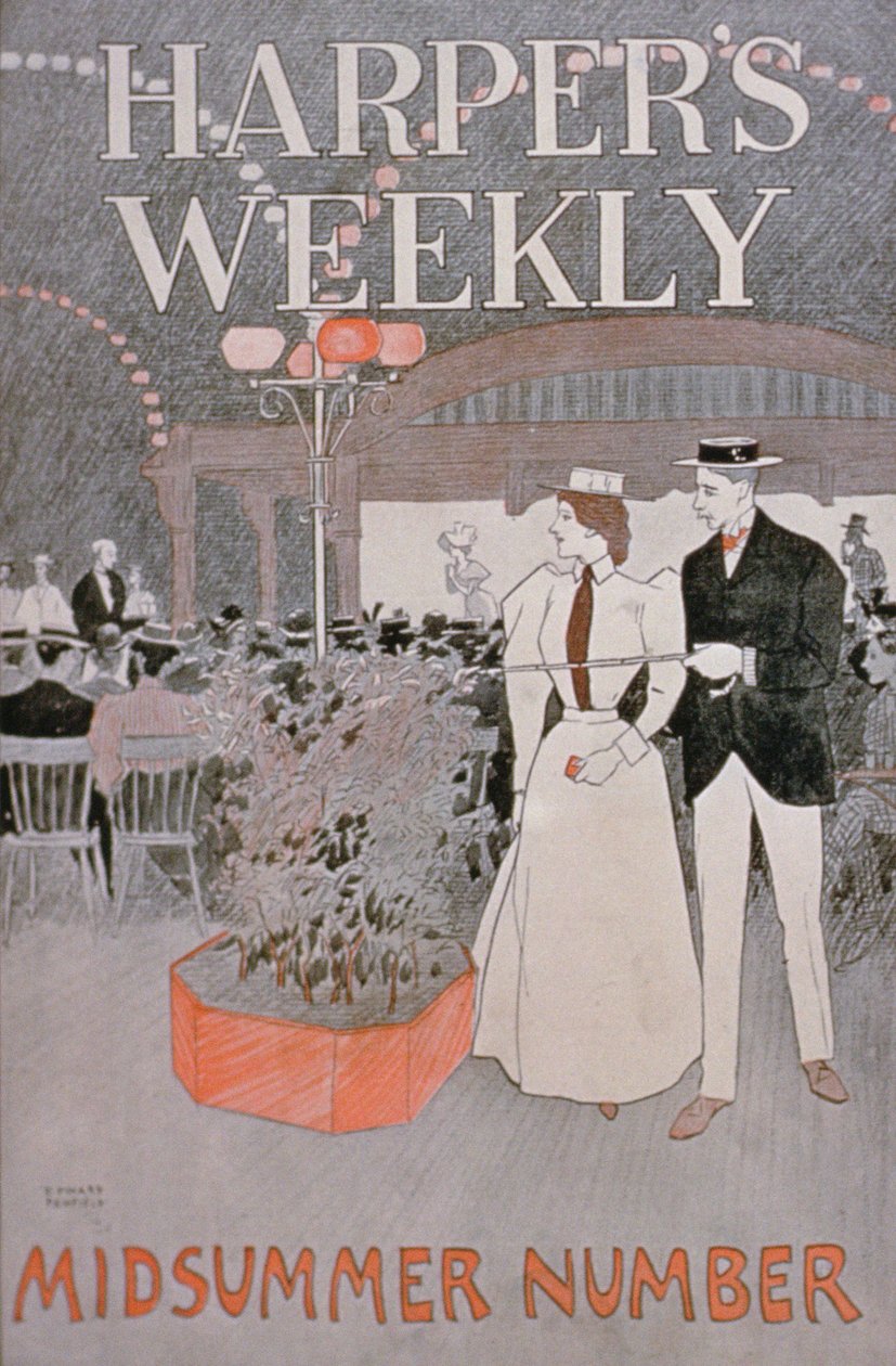 Poster pubblicitario per Harpers Weekly, Numero di mezza estate da American School