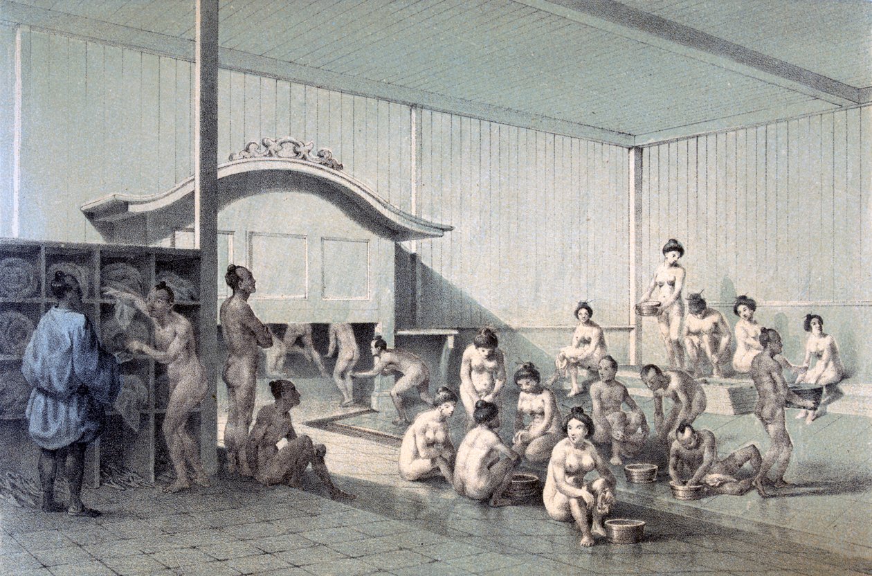 Bagno pubblico a Simoda, 1856 da American School