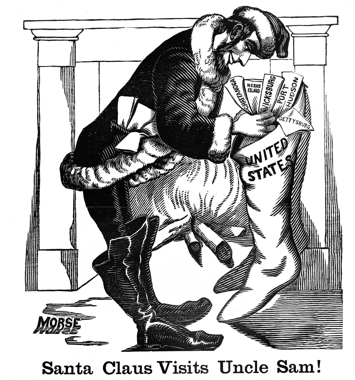 Babbo Natale visita Zio Sam!, c.1863 da American School