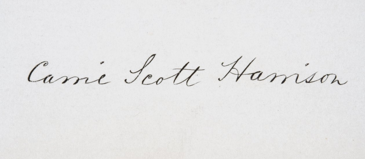 Firma di Caroline Lavinia Scott Harrison da American School