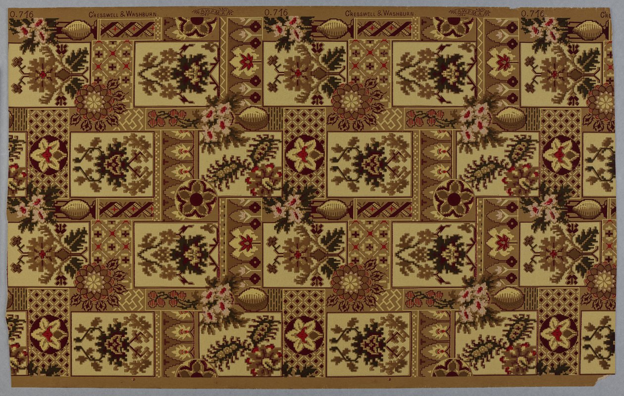 Carta da parati, motivo, ca. 1885 da American School