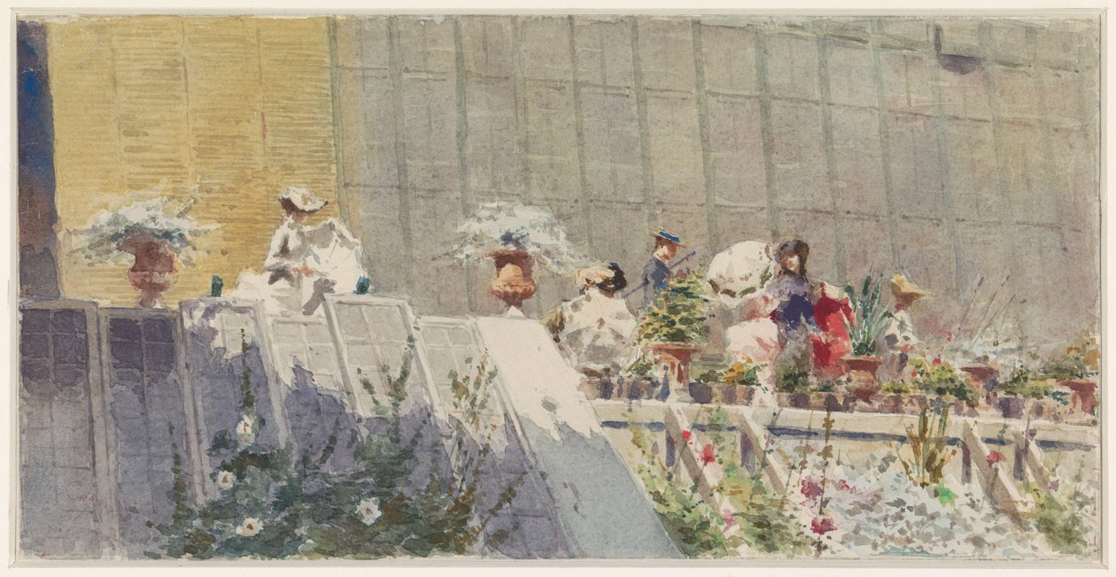 Visitatori in un vivaio di fiori da Amero Cagnoni