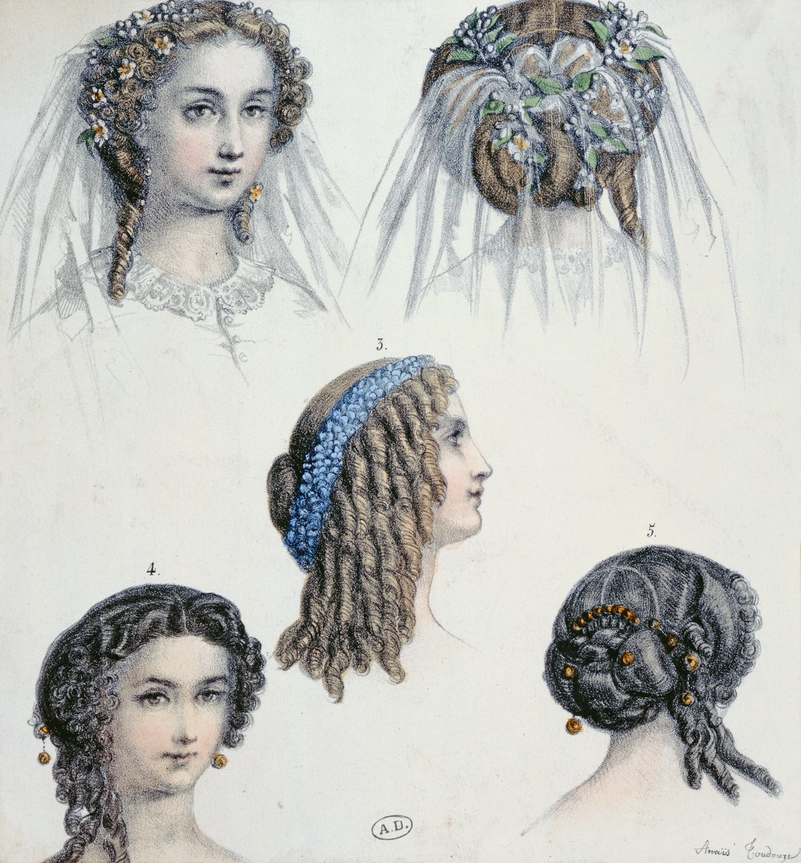 Acconciatura di una sposa e altre, c.1853 da Anais Toudouze