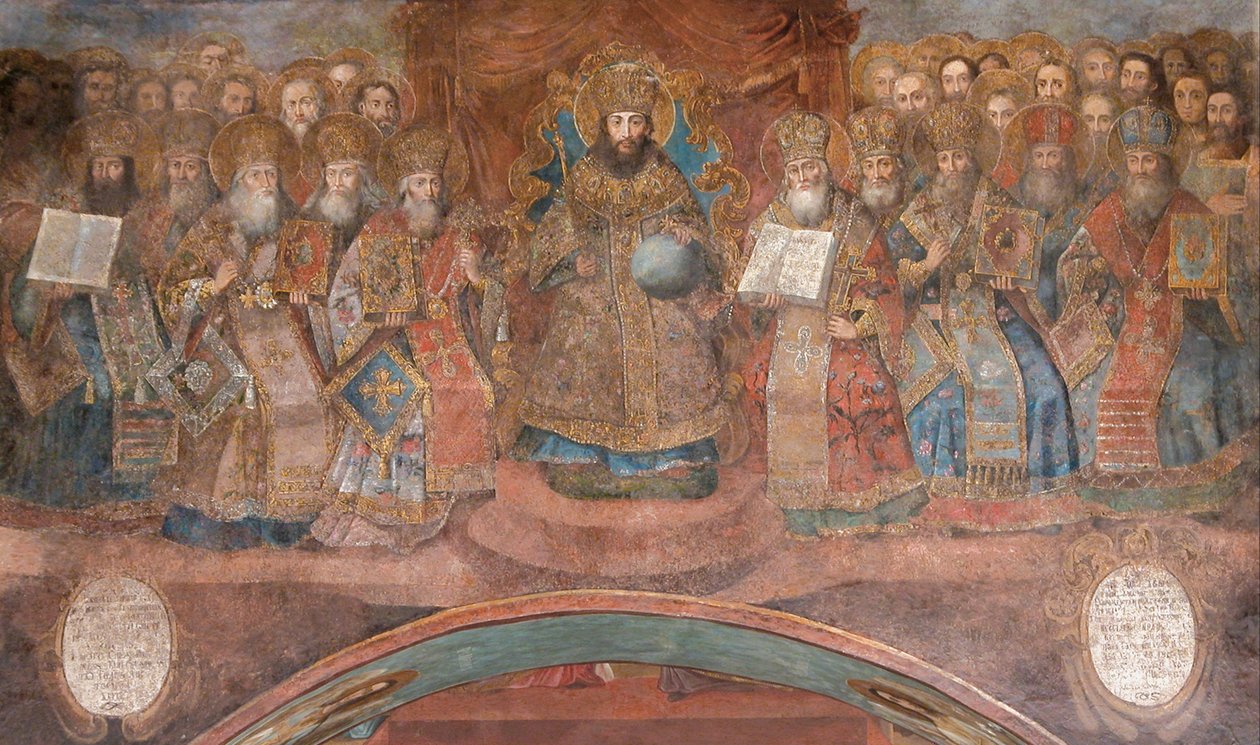 Primo Concilio di Nicea da Ancient Russian frescos