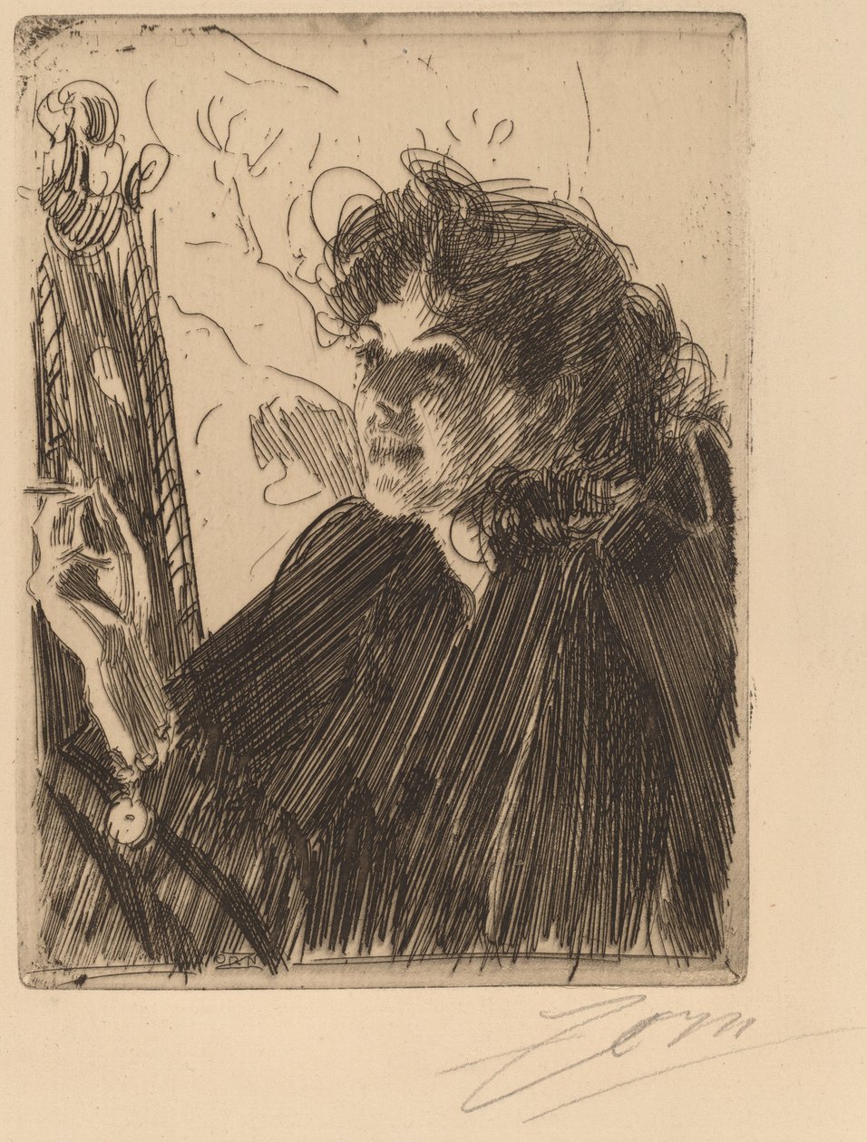 Ragazza con sigaretta, 1891 da Anders Leonard Zorn