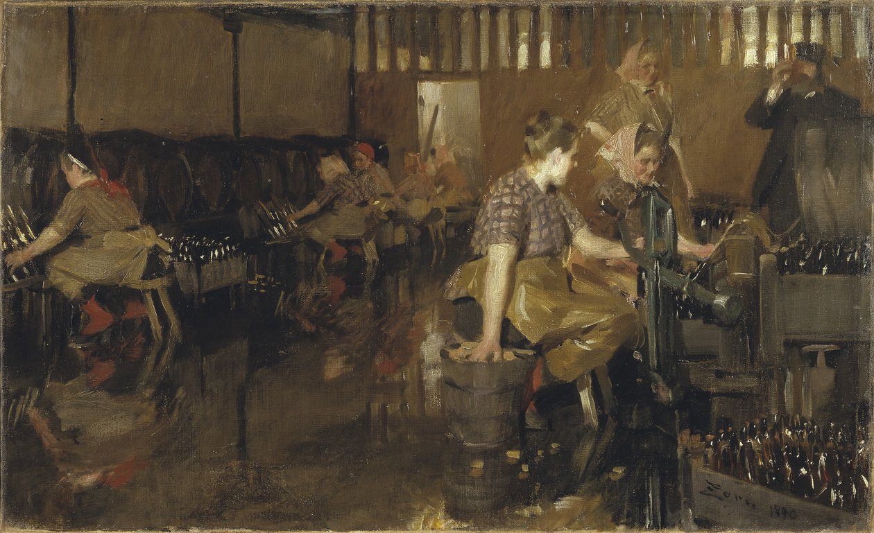 Il piccolo birrificio, 1890 da Anders Leonard Zorn