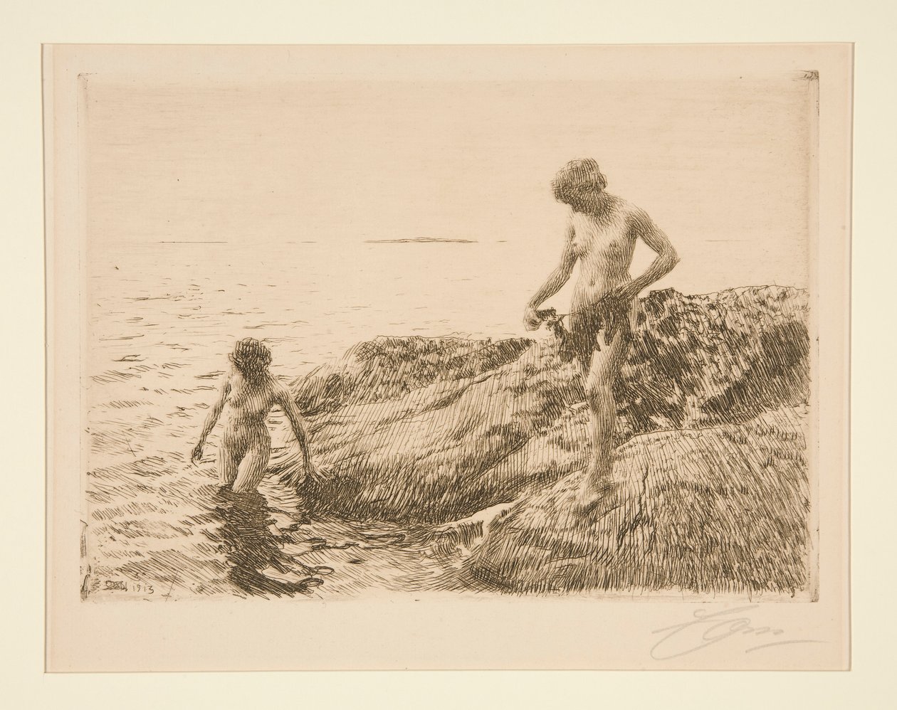 Scogliere verso il mare da Anders Leonard Zorn