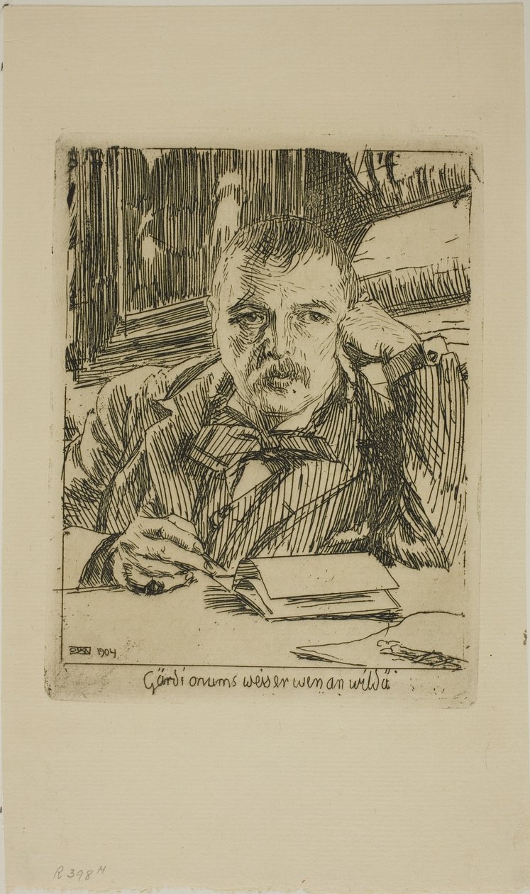 Autoritratto con iscrizione da Anders Leonard Zorn