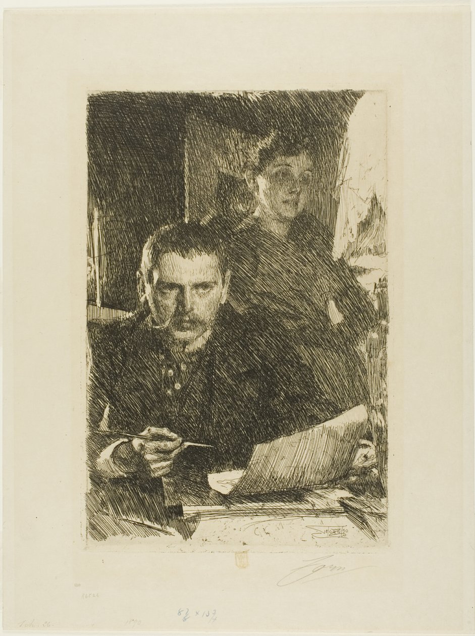 Zorn e sua moglie da Anders Leonard Zorn
