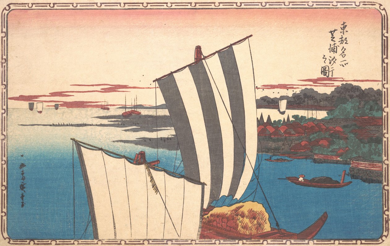 Raccolta di conchiglie a Shibaura da Ando Hiroshige