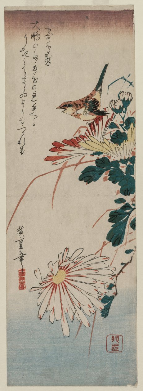 Sylvia e crisantemi, metà 1830 da Ando Hiroshige