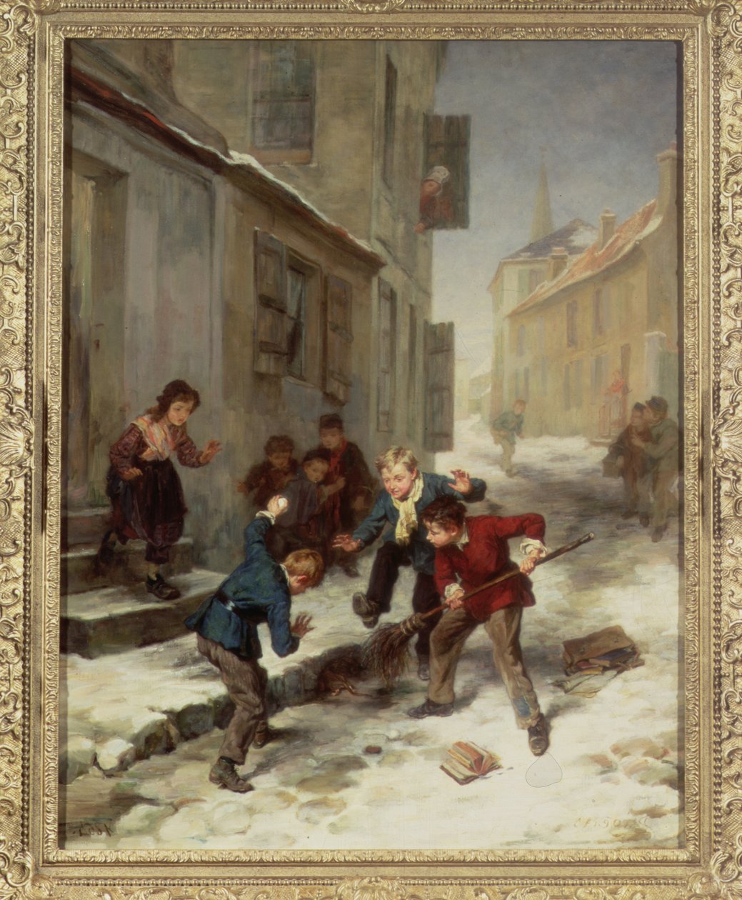 Bambini che inseguono un topo da André Henri Dargelas